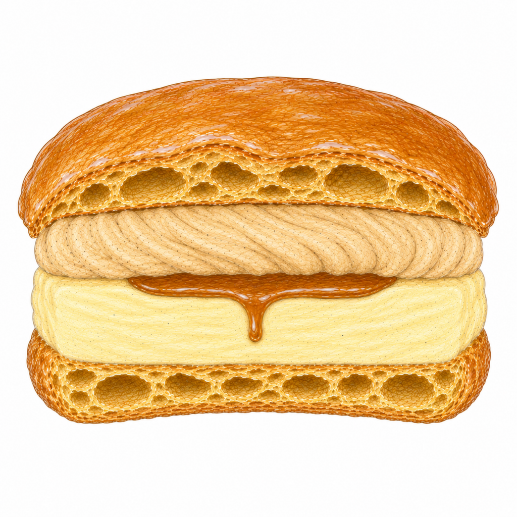 Větrník s vanilkovým krémem, karamelem a Chantilly – NM DESSERTS